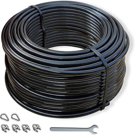 Replacement Cables for Home Gym, 65.6/98.4 Ft Fitness Pulley Cable, 5mm TPU Coated Weight Machine Steel Cable Replacement for Pulley System Gym
