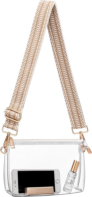 BS-VOG Clear Purse for Stadium Events, Clear Bag for Women Adjustable Strap