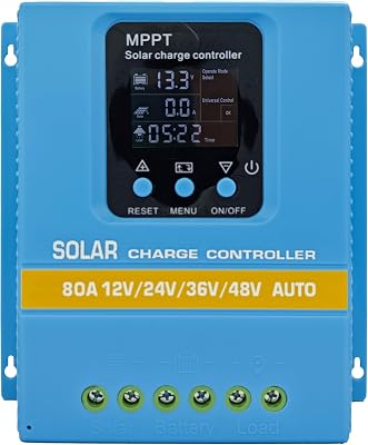 MPPT Solar Charger 60A80A100A Selectable, Dual USB & 3-Stage Protection for Street LightHome Power Systems LCD Display 80A