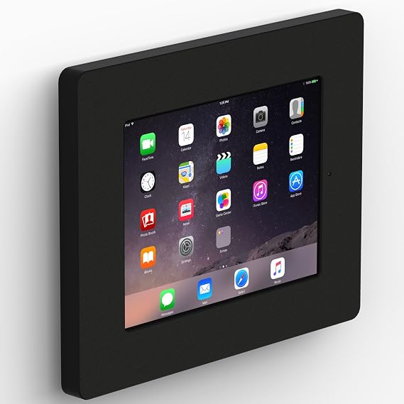 VidaMount Black Home Button Covered Enclosure and Fixed VESA Slim Wall Mount [Bundle] Compatible with iPad 2/3/4