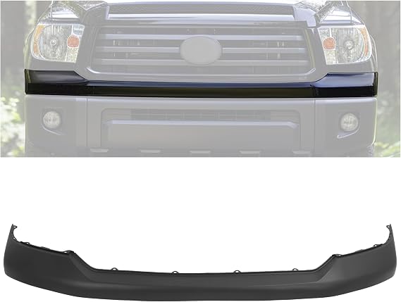 KUAFU Front Bumper Upper Cover Compatible With 2007-2013 Toyota Tundra Replacement for TO1014100 521290C901 Plastic Painted Matte Black