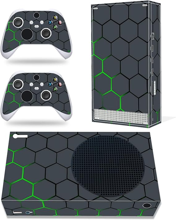Skin Sticker for Xbox Series S Console and Wireless Controller, Full Protective Vinyl Decal Cover Wrap for Xbox Series S Gray