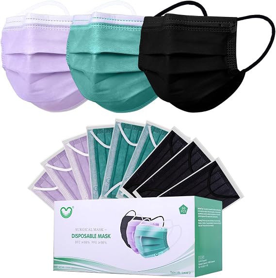 Disposable Face Mask 4-Ply for Adult, Soft Face Masks, Breathable Safety Mask...