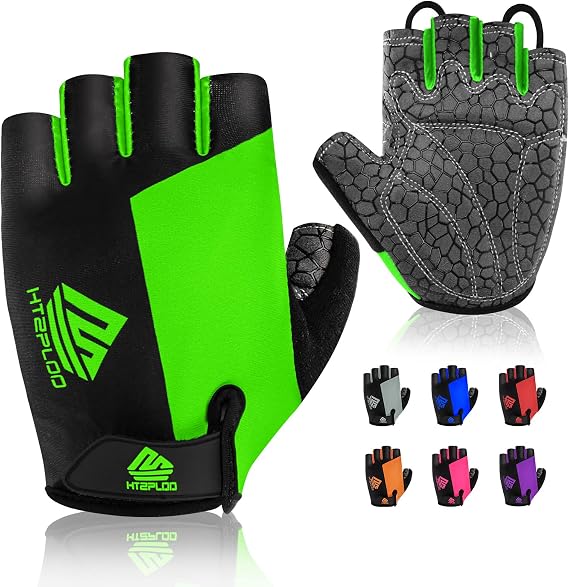 Bike Gloves Cycling Gloves Biking Gloves Bicycle Gloves for Men Women with Anti-Slip Shock-Absorbing Pad,Light Weight Half Finger Gloves for Cycling Workout Training Outdoor