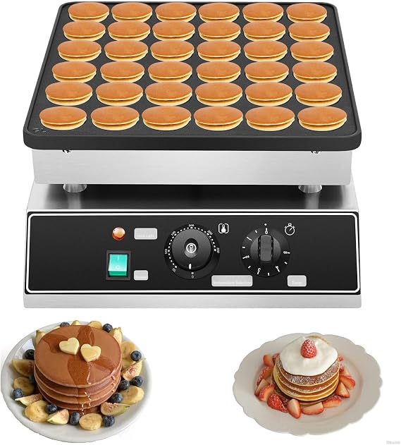 36PCS Mini Pancakes Maker Machine 110V,1000W Commercial Mini Dutch Pancake Maker,For Home Kitchen Restaurant Snack Dessert