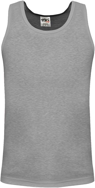 Shaka Wear Men's Basic Sleeveless Tank Top Cotton Solid Muscle Workout T-Shirt Undershirt Activewear Sizes S~5XL