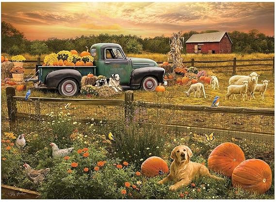 Cobble Hill 1000 Piece Puzzle - Harvest Time - Sample Poster Included