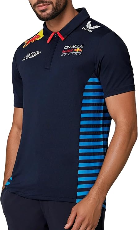 Red Bull Racing Max Verstappen Short Sleeved Polo Shirt 2024 (US, Alpha, 3X-Large, Regular, Regular, Night Sky)