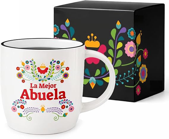 Triple Gifffted La Mejor Abuela Coffee Mug, Taza Abuela, 13oz Ceramic