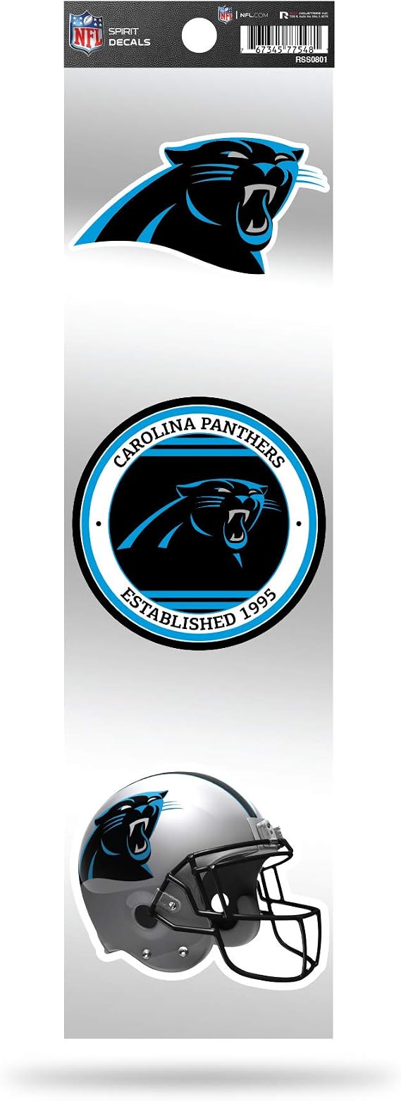 NFL Football Carolina Panthers 3-Piece Retro Spirit Decals Retro Decal Set