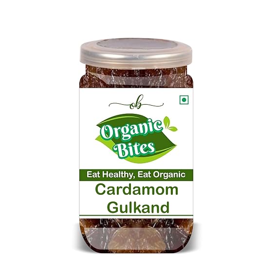 ORGANIC BITES Cardamom Gulkand 300 Gram Airtight Container