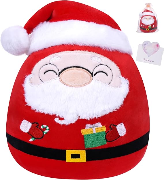 Christmas Santa Claus Plush Toy - Soft Santa Claus Stuffed Animal, Christmas Decor & Seasonal Present, 9 Inch