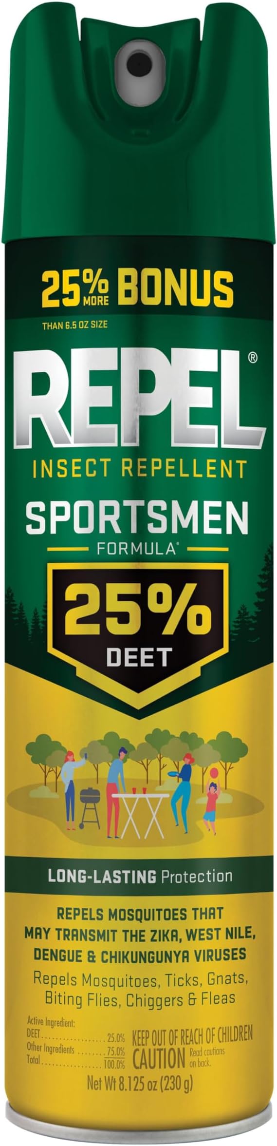 Repel Sportsmen Formula Mosquito & Insect Repellent 8.125 Oz, 25% DEET
