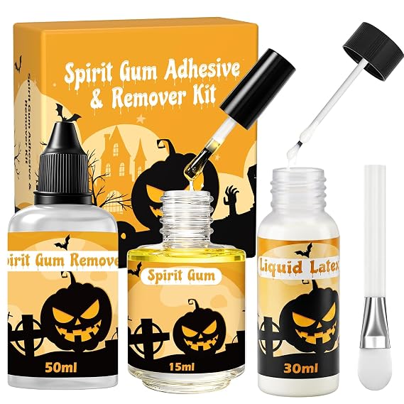 Spirit Gum Adhesive & Remover Halloween SFX Makeup Kit for Cosplay