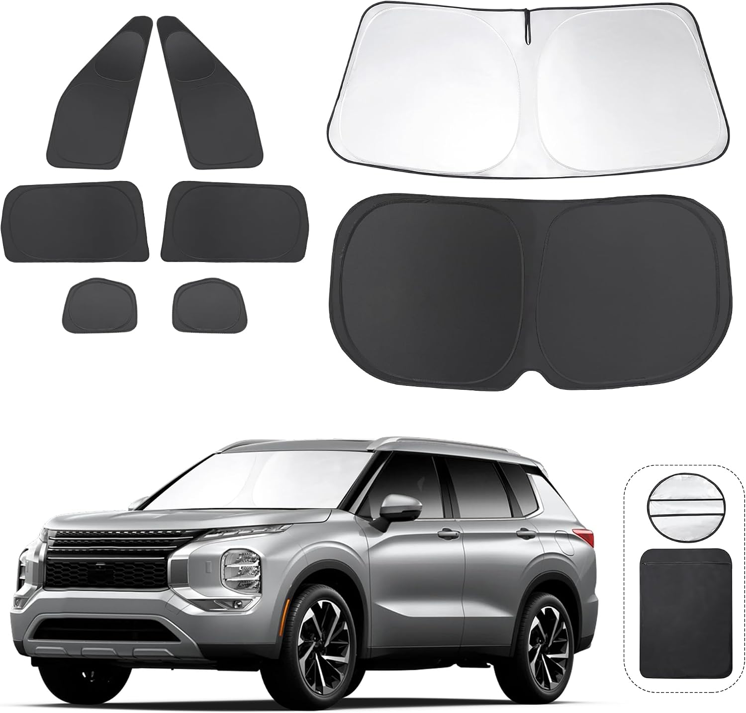 Window Shades for Mitsubishi Outlander 2022 2023 2024 2025 NOT for Outlander Sport Accessories Car Side Full Windows Rear Windshield Sun Shade Camping Sun UV Rays Privacy Protection 8PCS
