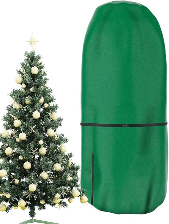 4FT/5FT Upright Christmas Tree Storage Bag With Adjustable Straps, Dustproof Holiday Cover for Topiary Trees