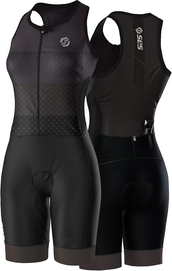 Triathlon Suits Women - Elite Sleeveless Trisuit for Swim Bike Run | Quick-Dry Breathable Sleeveless Tri Suit Women with Comfy Chamois Pad, Pockets & Compression for Ultimate Freedom of Motion