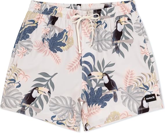 Hurley Men's 4-Way Stretch Compression Lined 6" Inseam Boardshort, 17" Outseam, Elastic Waistband