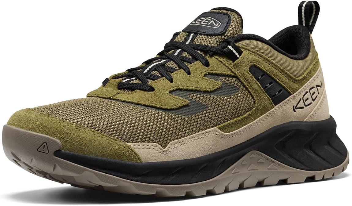 Keen キーン メンズ ハイレールベント ローハイト 通気性 ハイキングシューズ, マティーニオリーブ/ブラック。, 7.5