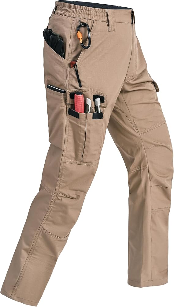 Mens Cargo Pants Ripstop Breathable Tactical Hiking Pants with 7 Pockets
