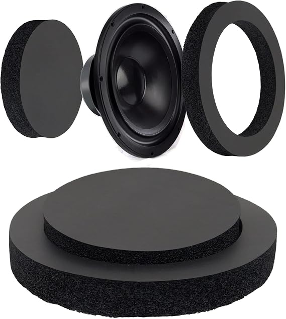 Car Door Speaker Fast Rings Foam Bass Blockers, Car Universal Foam Speaker Enhancer System Kit for 6.5" Speaker 4 Pcs - Self Adhesive
