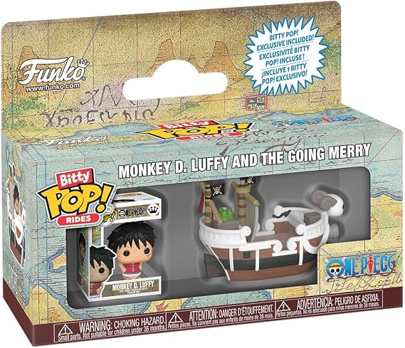 Funko Pop! Bitty Ride: One Piece - Going Merry with Monkey D. Luffy - 0.9 Inch and 1.3 Inch (2.3 and 3.3 Cm) - Anime Collectable - Official Merchandise - Gift Idea - Toys for Kids & Adults