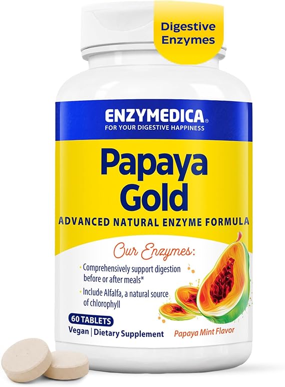 Enzymedica Papaya Gold - Papaya Enzymes Chewable - 60 Tablets