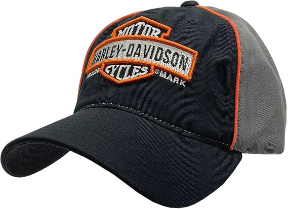 Harley-Davidson Men's Hat Embroidered Trademark Curved Brim Washed Baseball Cap Black