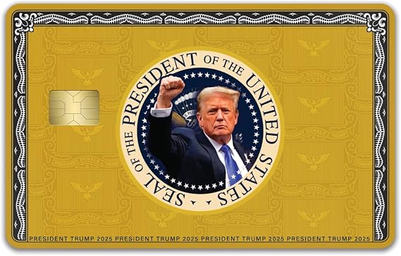 KCD Donald Trump Credit Card Skin Sticker 3 Pack Gold, Silver, Black Wrap Cover Decal Donald J. Trump Face Design MAGA Wallet Accessory Trump Supporter Gift - CCS024 (Gold)