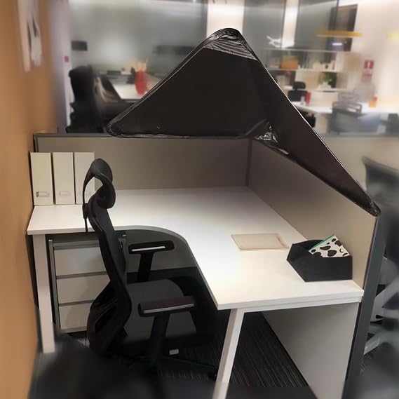 Comastbo Desk Corner Shade - Small Size Light Shield Cover For Light Sensitive Workers, Fits 90 Degree High Wall Cubicle Privacy Attachment