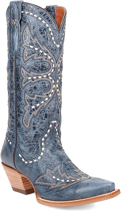 Dan Post Boots Womens Mesa Embroidered Pull On Snip Toe Casual Boots Mid Calf Low Heel 1-2" - Red