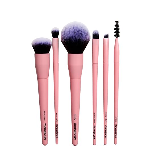 MCoBeauty Everyday Essentials Makeup Brush Set - 6-Piece Face & Eye Kit