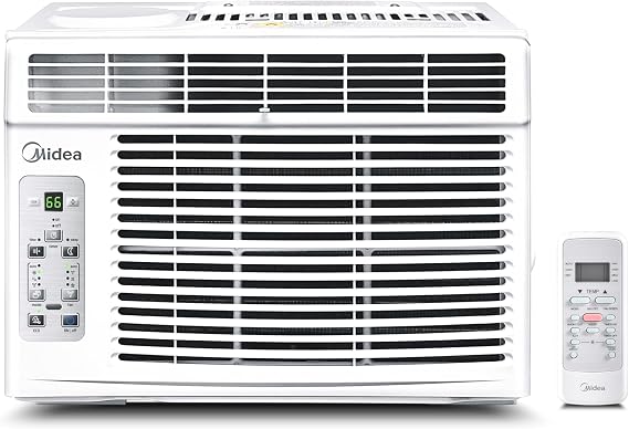 Midea 6,000 BTU Window Air Conditioner, 3-in-1 Cool/Fan/Dehumidifier Window AC Unit, Easycool Air Conditioner with Remote Control, Cools up to 250 Sq. Ft., Fits bedroom, study, office