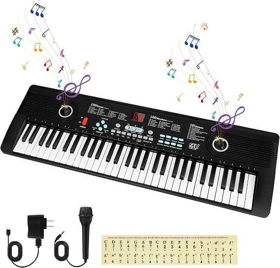 61-Key Electronic Portable Digital Piano Keyboard for Beginners