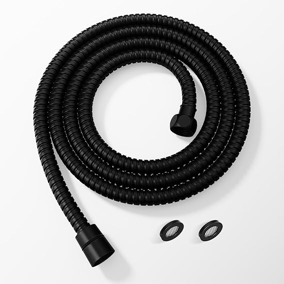 JOMOO Shower Hose, 99 Inch Extra Long Handheld Shower Hose Extension Flexible Stainless Steel Flexible Shower Head Sprayer Hose Attachment, Matte Black