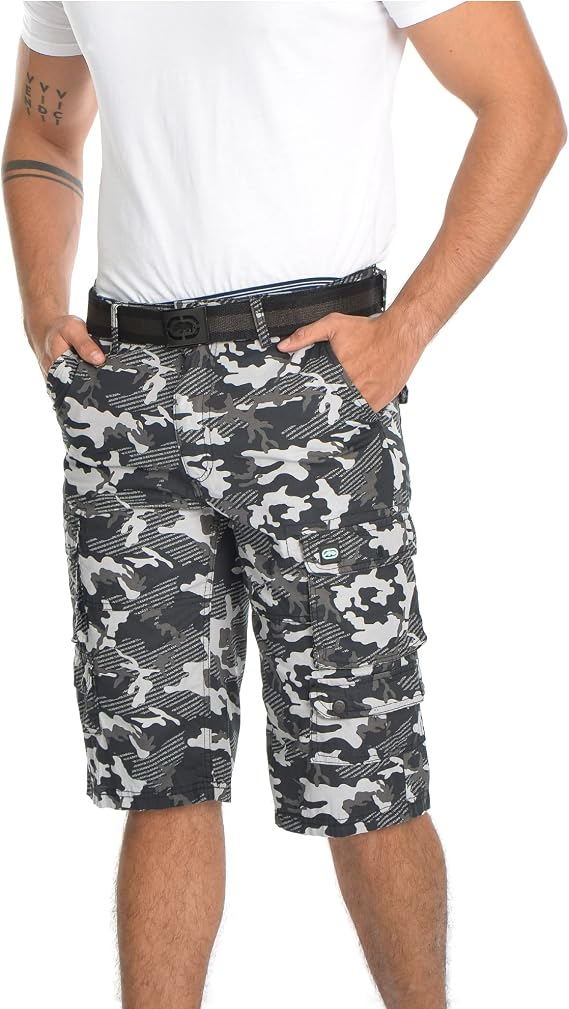 Ecko Cargo Shorts for Men Twill Camo Mens Cargo Shorts with Belt Big and Tall