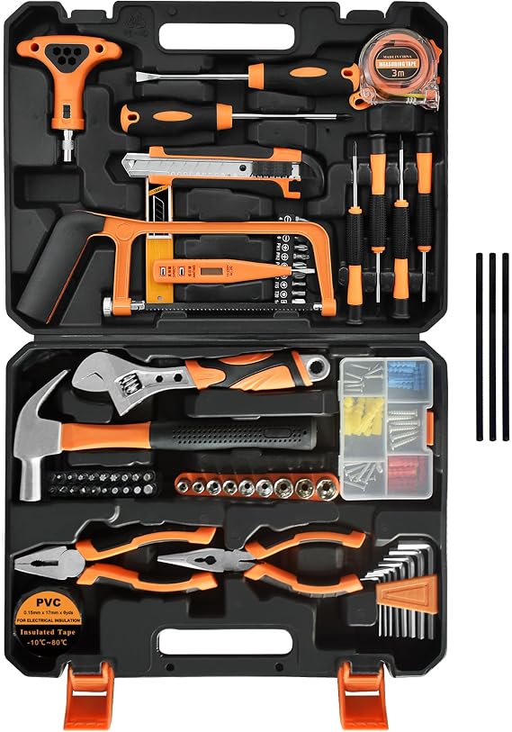 Tool Set,182-Piece Home Repair Tool Kit for Men Women College Students,Household Basic Hand Tool Sets with Case for Home Maintenance,Dorm Essentials and DIY Projects