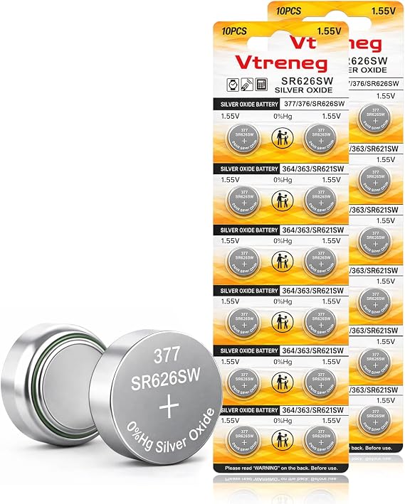 20 Pack SR626SW 377 376 Watch Battery 1.55V Silver Oxide Batteries