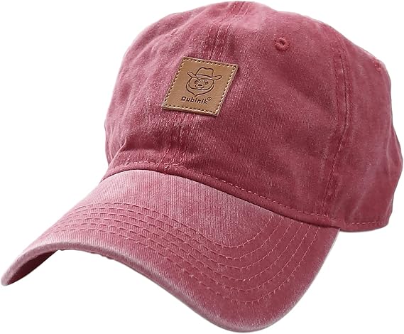 Dubinik Washed Distressed Cotton Denim Criss-Cross Ponytail Hat Baseball Cap Bundle Hair Tie
