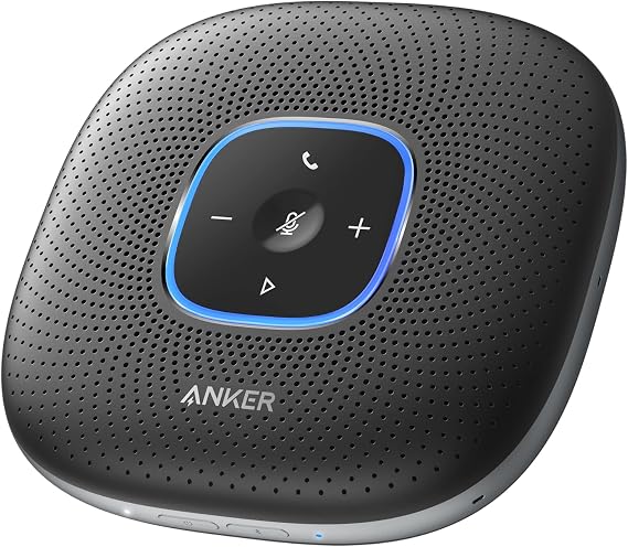 Anker PowerConf Speakerphone, Zoom Certified Conference Speaker with 6 Mics