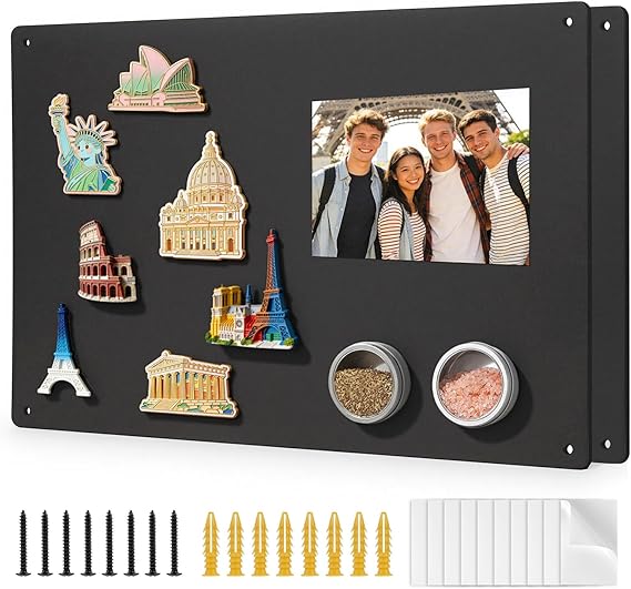2Pack Magnet Board,17" x 12"Magnetic Board for Wall for Magnets,Display Magnetic Letters,Numbers,Spice Jars,Sticky Notes,and Photos,Suitable for Walls,Refrigerators,Cubicles,Cabinets, and More
