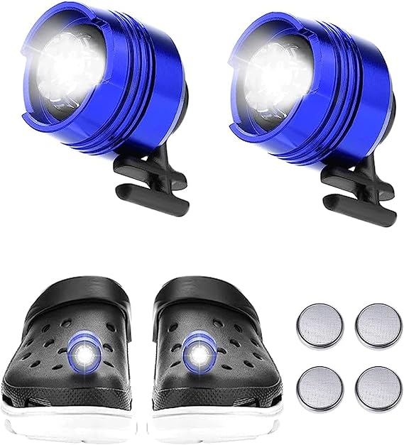 2 PCS Croc Lights Headlights for Shoes,Lights Flashlights for Shoes, 3 Light Modes,Waterproof Croc Shoe Headlight Accessories for Night Runners Dog Walking,Hiking,Suitable for Adults Kids