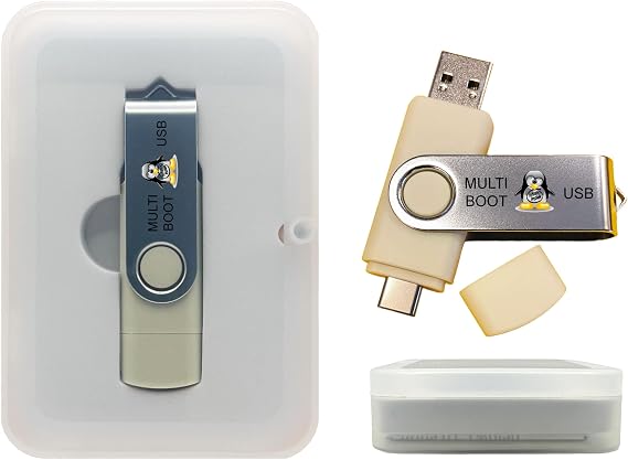 Linux 8-in-1 Multi-Boot USB (32 GB) Flash Drive Best Linux OS Collection Set with Ubuntu, Fedora, Tails, Elementary, Kubuntu & More Bootable Live or Install on Any PC