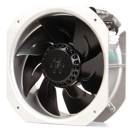 EBM PAPST W2E200-HK38-01 17.16 M/MIN Flow Rate, 200 MM Fan Frame Size, 230 VAC, 310 MA, 58DBA Noise Rating, 80 MM External Depth, AXIAL Fan, Ball Bearing