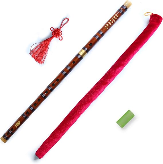 Vintage Style Dizi Bamboo Flute Chinese Instrument Traditional (KEY C)