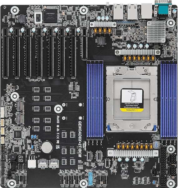 ASRock Rack GENOAD8X-2T/BCM EEB Server Motherboard Single Socket SP5 (LGA 6096) AMD EPYCTM 9004 Series Processors 7 PCIe5.0x16 Dual 10G LAN