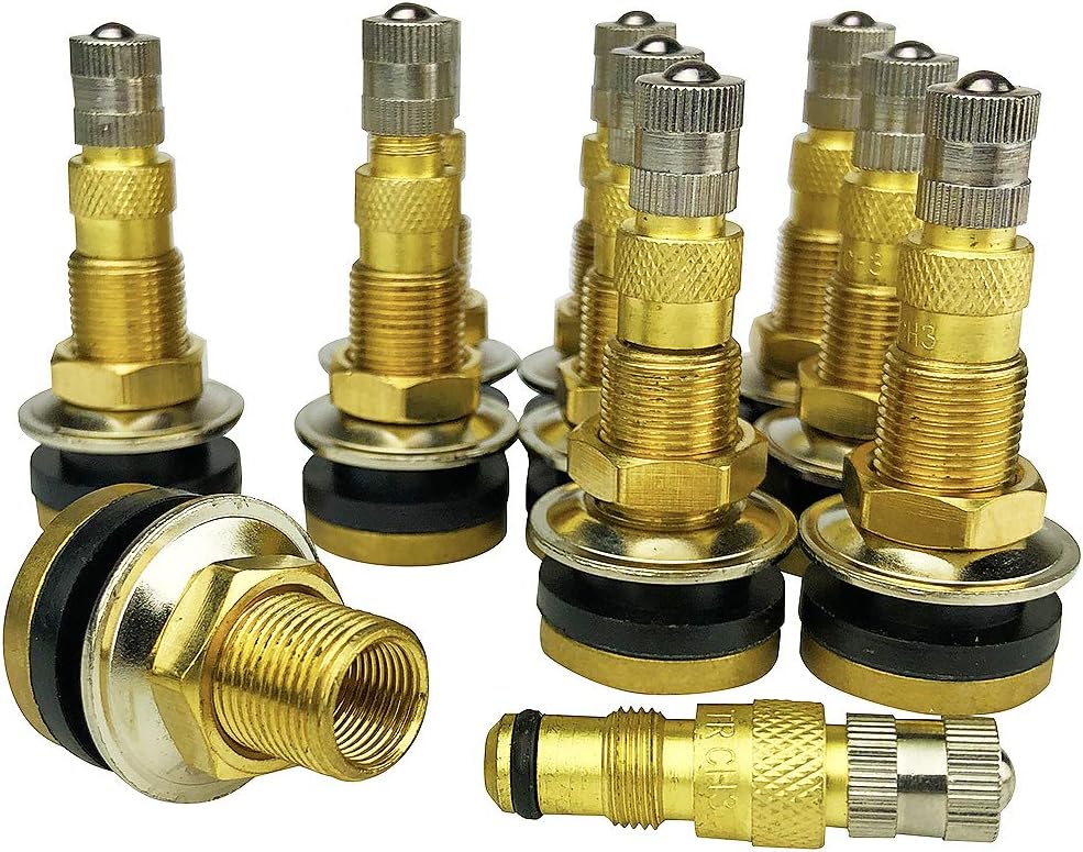 KEX TR618A Tubeless Air Liquid Tractor Valve Stems for Tubeless Tires, Industrial, Agricultural Wheels, Clamp-In Tire Valve Stem- Pack of 10