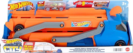 Hot Wheels Truck - NEW Hot Wheels Truck - NEW, truck with launcher and converted into 40cm track, can fit 9 toy cars, 1:64 scale vehicle included HYT83