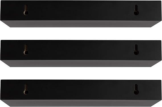 kieragrace Modern Floating-Shelves, Pack of 3, Black, 3 Count