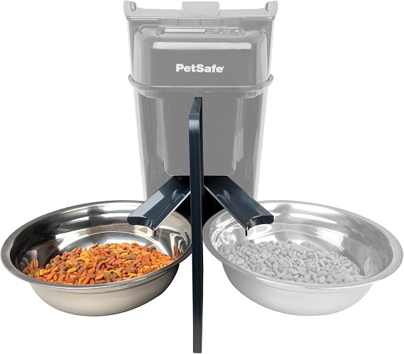 PetSafe 2-Pet Meal Splitter with Bowl - Designed for PetSafe Smart Feed and Healthy Pet Simply Feed Automatic Cat Feeder - No-Mess Food Dispensing - Includes Privacy Panel